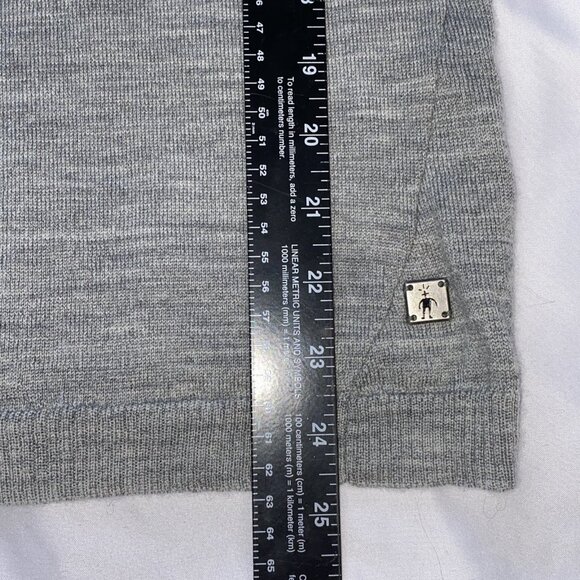 Women's SmartWool V-Neck Gray Black Stripe Sweater Size Medium Merino Wool - Picture 4 of 7